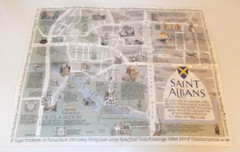 Vintage Fold-Out Historical Map & Brief Guide of Saint Albans – 1971 Edition