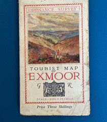 Ordnance Survey, Vintage Cloth 1 Inch Tourist Map, Exmoor, 1936