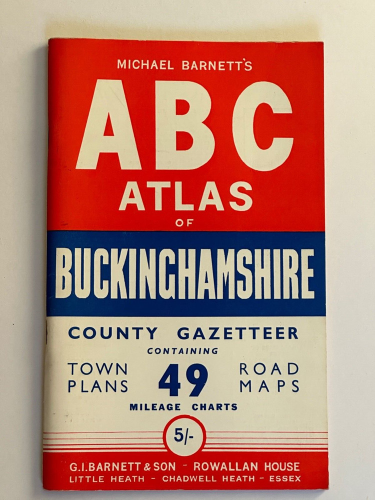 Vintage Michael Barnetts ABC Atlas of Buckinghamshire County Gazetter
