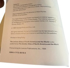 1984 Hardcover Lexicon Atlas Of North America And The World