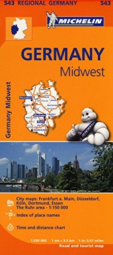 Germany Midwest – Michelin Regional Map 543: Map (Michelin Region… by Michelin