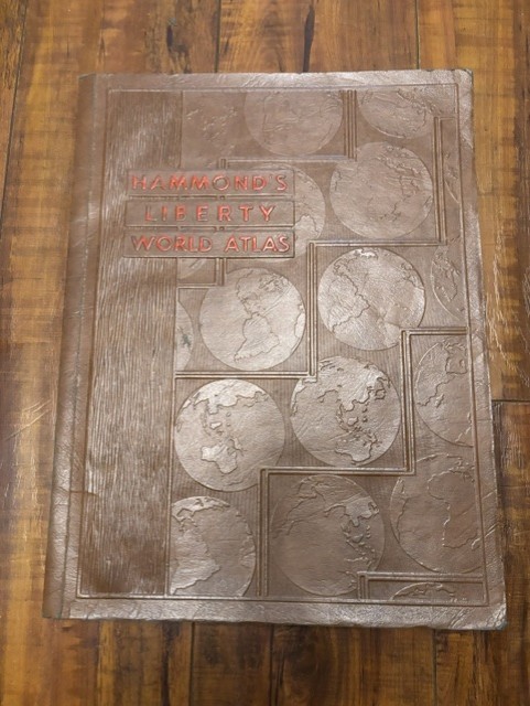 Vintage 1943 Hammond’s Liberty World Atlas Colored Maps