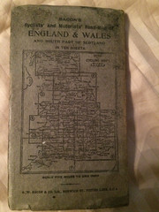 Bacon’s Motoring & Cycling Road Map. South of Scotland. Antique Map.