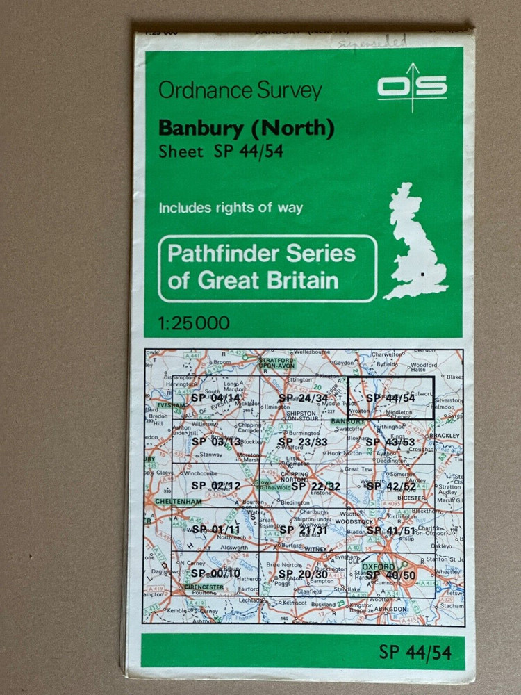 OS Ordnance Survey, Pathfinder Map, Sheet: SP 44/54, Banbury ( North )