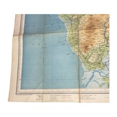 Bartholomews English Lakes Folded Cloth Map Half Inch Contoured Vintage Pre 1936