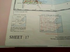 1962 Ordnance Survey Map South East England Sheet 17. Worn cover but Intact map.