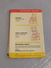 1955 Geographia Dunlop Road Map Motoring About Birmingham & The West Midlands
