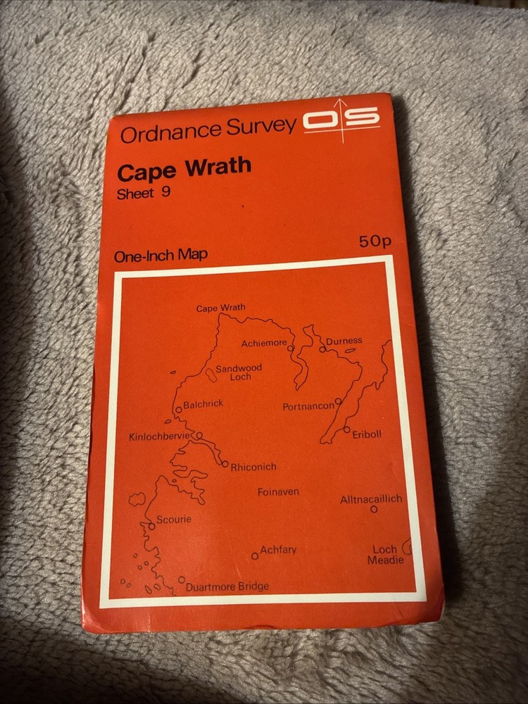 Vintage OS One-Inch map of Cape Wrath 1959
