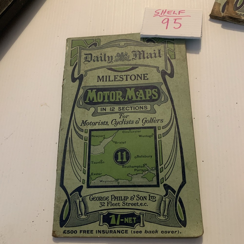 Daily Mail Milestone Motor Maps,for Motorists, Cyclists,Golfers, No 11 -1930’s