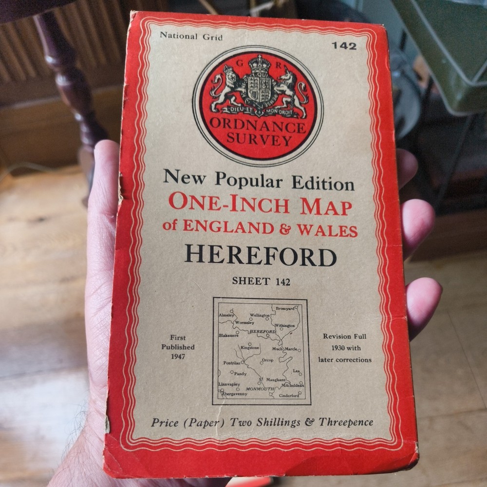 OS One Inch Map – Hereford – Sheet 142 – 1947 – Ordnance Survey
