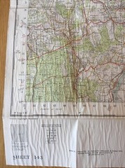 1953 Ordnance Survey One Inch Seventh Series Cloth Map 143 Gloucester & Malvern