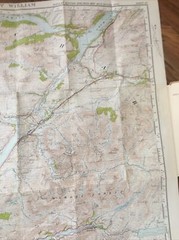 Ben Nevis And Fort William Ordnance Survey Map 1947 Version One Inch Map Cloth
