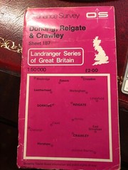Vintage 1980 Dorking, Reigate & Crawley 1:50,000 | OS Map 187