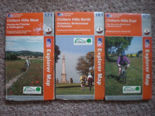 171 172 181 CHILTERN HILLS WEST EAST NORTH LOT EXPLORER ORDNANCE SURVEY MAPS OS