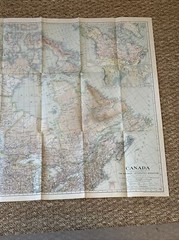 CANADA Vintage 1936 Wall Map NATIONAL GEOGRAPHIC Pre-WWII Original Color