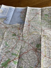 Michelin Map, No 59, of St-Brieuc, St-Malo, Rennes, France.