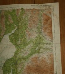 BARTHOLOMEW’S REDUCED SURVEY MAP OF NORTH LANARKSHIRE ON CLOTH 1940’s RARE E386