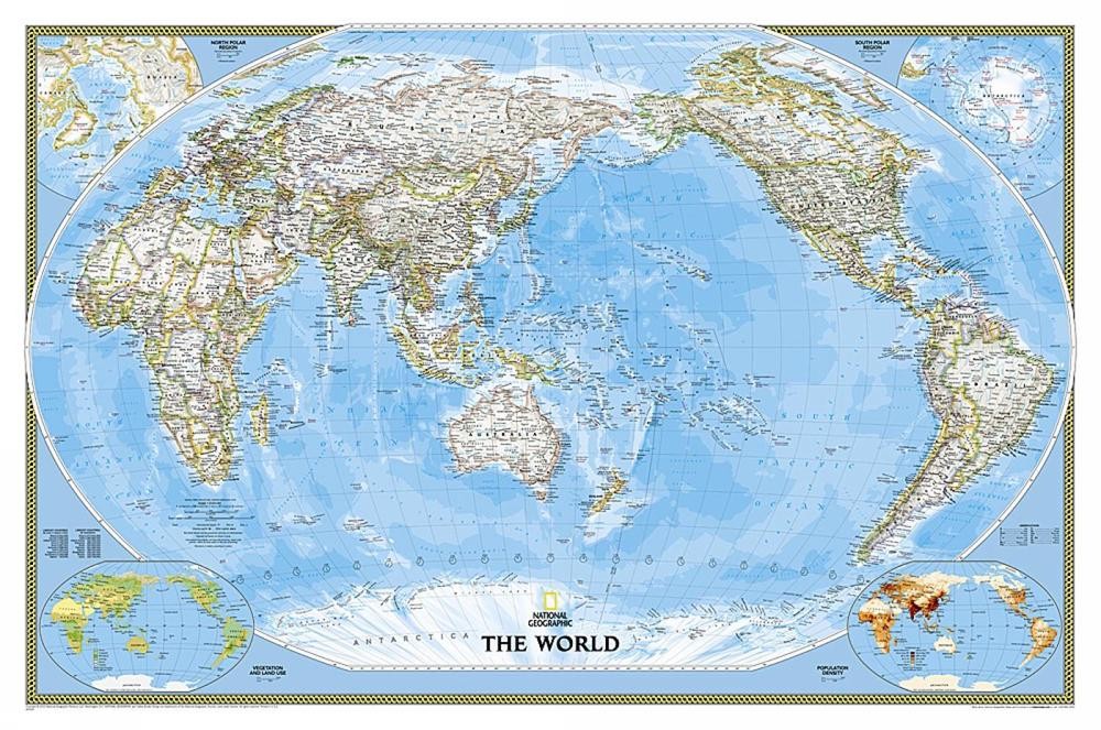 World Classic, Pacific Centered Map [Tubed]: Reference Maps by Nat Geo Maps (Eng
