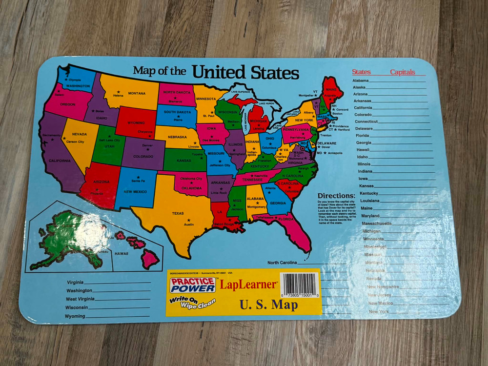 Vintage Practice Power Lap Planner with U.S. Map