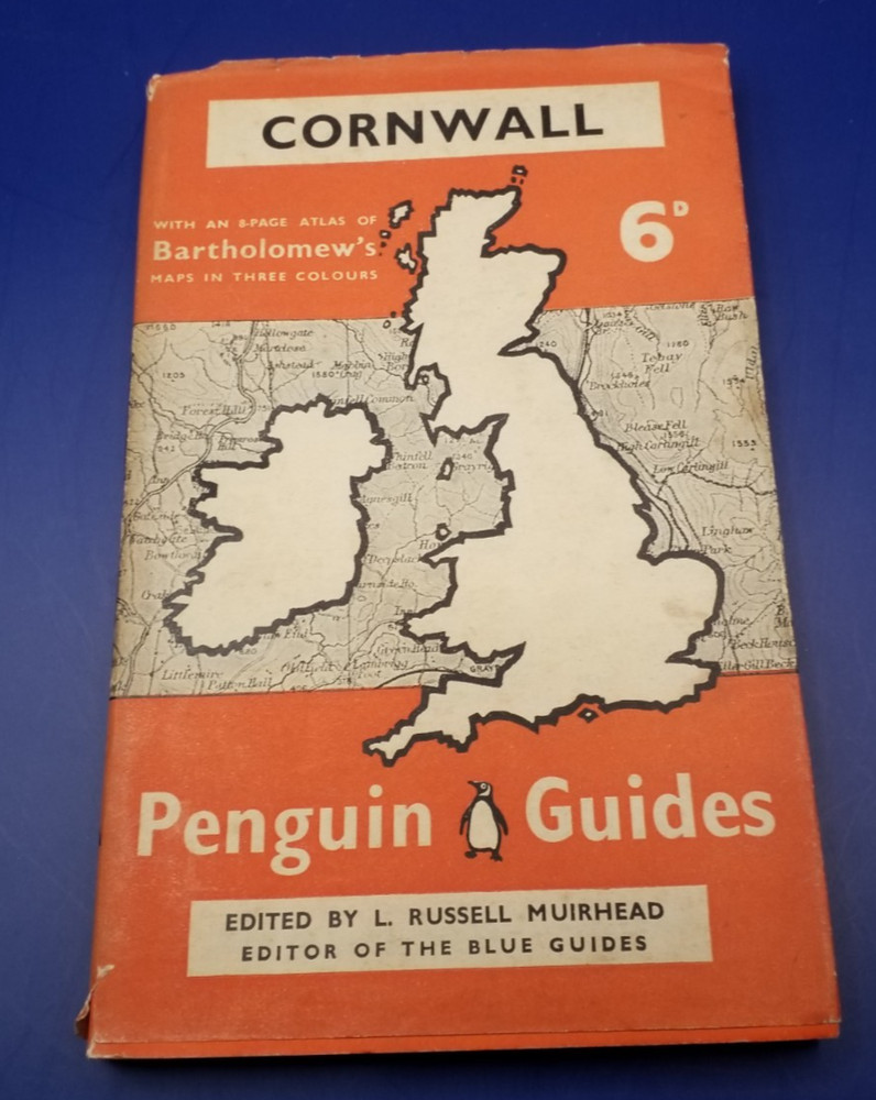 1939 CORNWALL Penguin Guides with 8 page Atlas 1st Edition Book Vintage