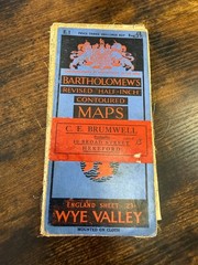 Vintage Bartholomew Half Inch Contoured Map England Sheet 23 Wye Valley Cloth Mo
