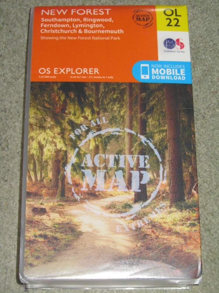 OS Ordnance Survey Explorer ACTIVE maps – laminated maps, latest style – vgc