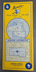 Michelin Road Map, No 4 Mons/Bergen Luxemburg 1964 1:200 000