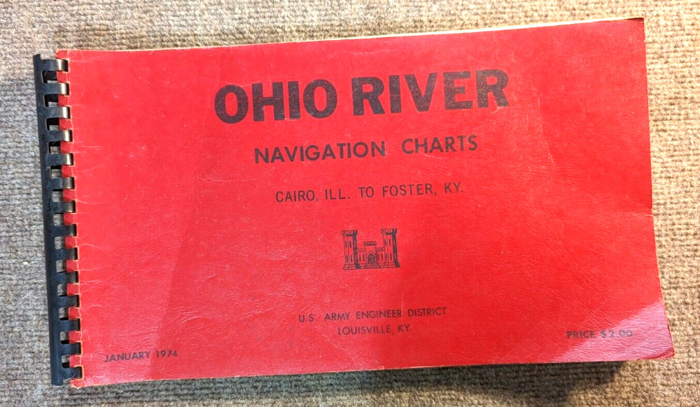 1974 US Army Corps of Engineers Ohio River Navigation Charts Cairo IL Foster KY