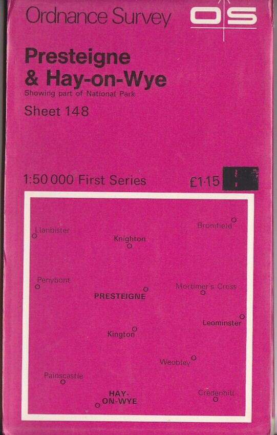 Ordnance Survey 1:50,000 Map Landranger Sheet 148 Presteigne & Hay-on-Wye