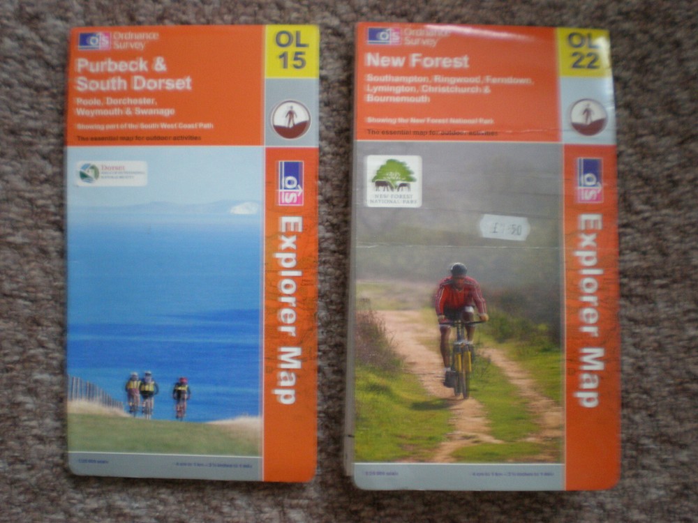 OL 15 22 PURBECK NEW FOREST LOT EXPLORER ORDNANCE SURVEY MAPS OS