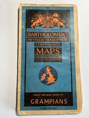 BARTHOLOMEWS REVISED ” HALF-INCH” CONTOURED MAPS GB SHEET 51 THE GRAMPIANS