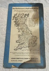 Cardigan Vintage Revised Half Inch Paper Bartholomews map No 17