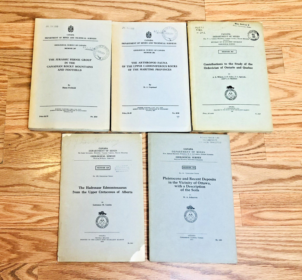 Lot 5 Canada Department of Mines Geological Surveys Paleontology Geology Vintage