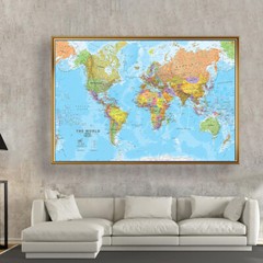 Map of the World Educational Map Poster Print Wall Mural Decor 2X3FT 1.5X 2.4FT
