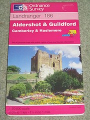 OS Ordnance Survey Landranger Map Sheet 186 Aldershot & Guildford – 1997
