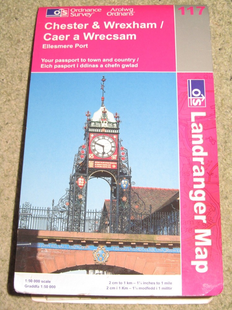OS Ordnance Survey Landranger Map Sheet 117 Chester & Wrexham – 2005