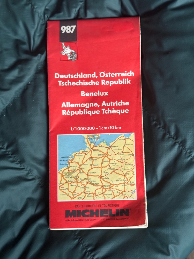 Michelin Map, Germany, Austria, Czech Republic, Benelux, Sheet 987, 1996