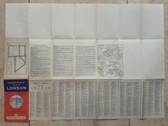 Vintage Geographia Map of LONDON 4.2 Inch to 1 Mile 1:15,000 1950s? Tube Bus Map