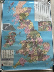 Large British Isle Wall Planning Map 1:600.000 2007 Maps Intern. Write On Wipe