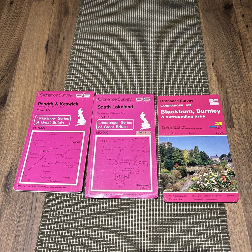 Blackburn, Burnley 103 – South Lakeland 96 – Penrith, Keswick 90 – OS Maps