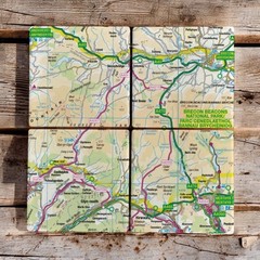 OS Map Ceramic Four Coaster Set – Brecon Beacons National Park