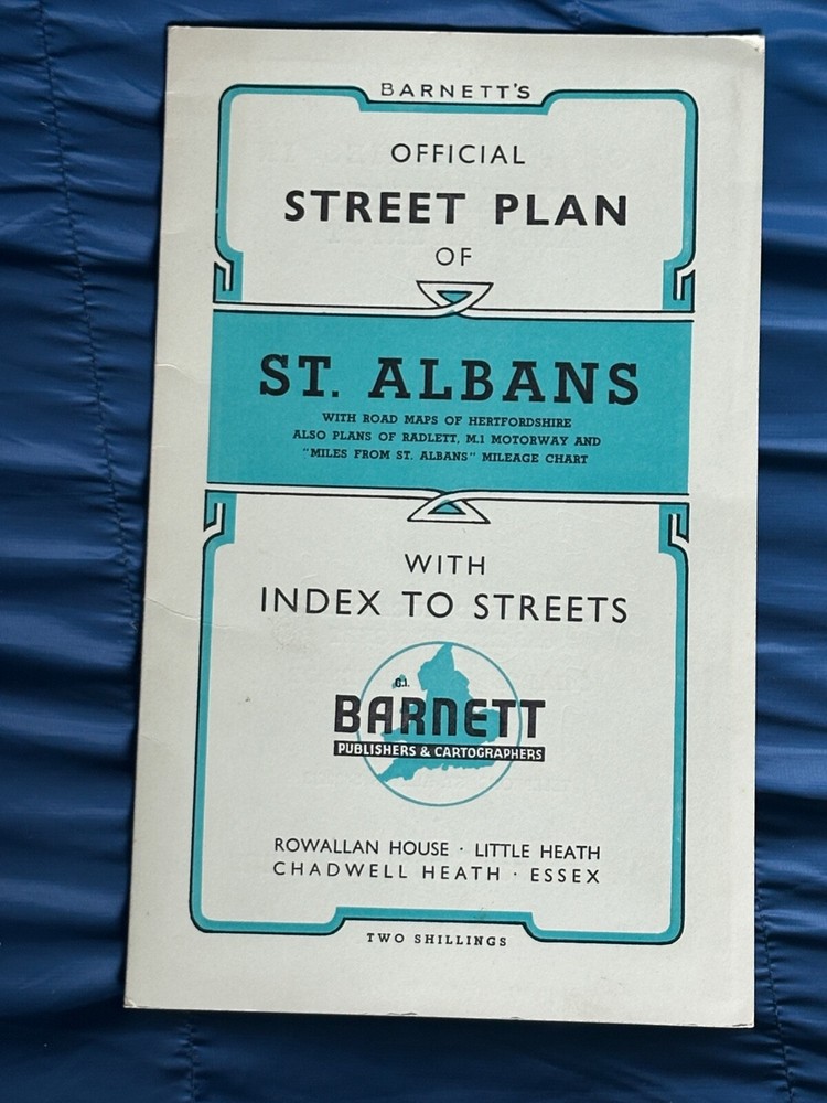 Vintage Barnett, St Albans Area Street Plan with Index, 1970’s