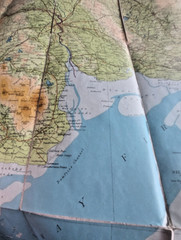Bartholomew Survey Cloth Map of The Solway – Sheet 38 in the Series -circa 1935