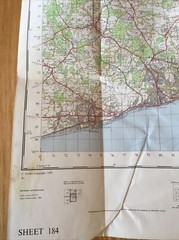 1963 Ordnance Survey One Inch Seventh Series Map 184 Hastings (incl Ashford )