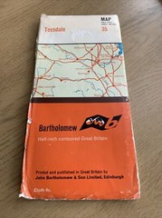 Bartholomews Cloth Map Half Inch 1965 No 36 TEESDALE Ripon Darlington Sedburgh