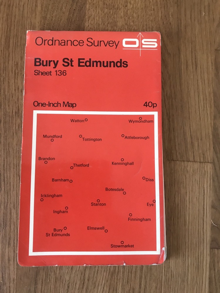 Ordnance Survey Quarter One Inch Map – Sheet 136 Bury St Edmumds