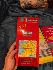 Set of three travel maps of France
