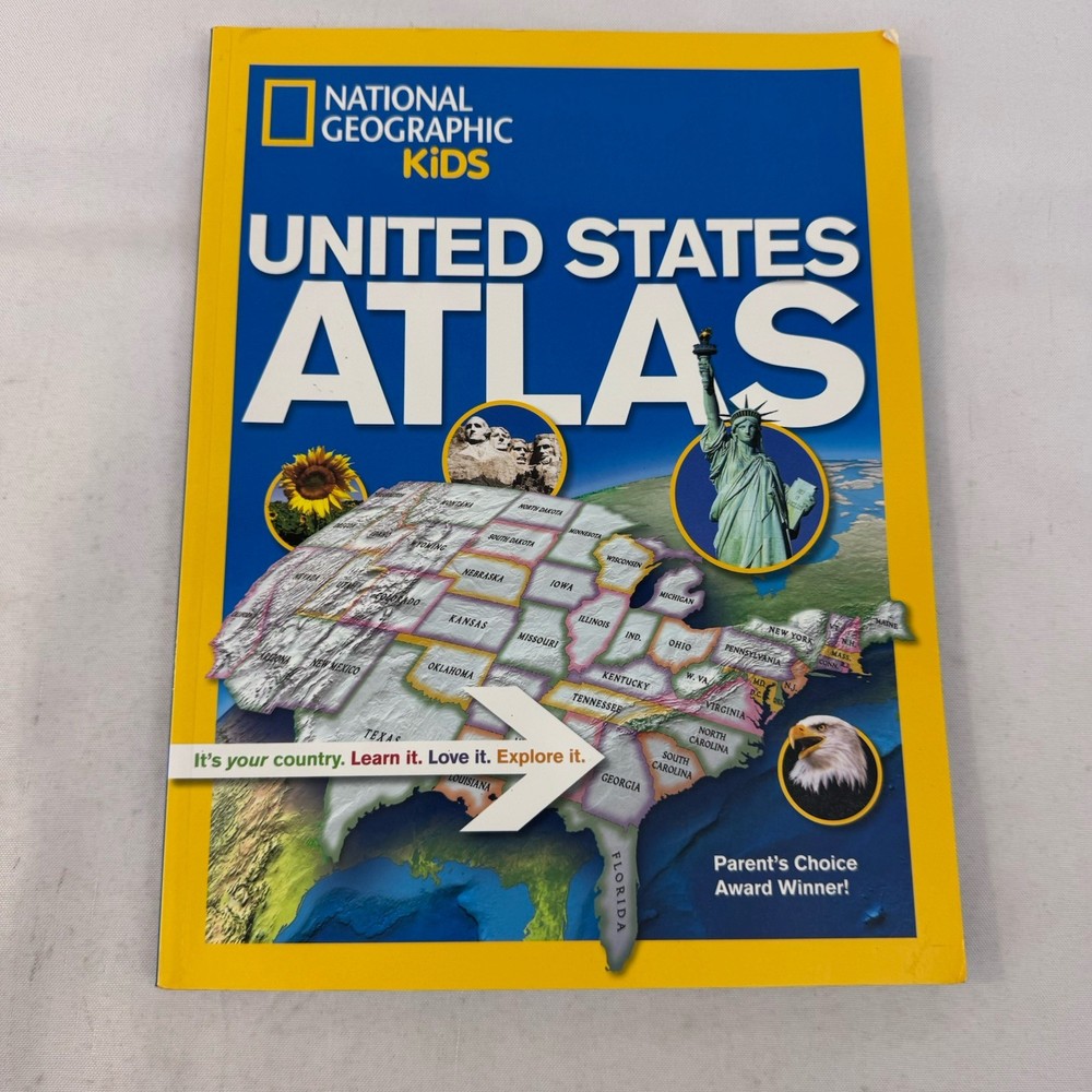 National Geographic Kids United States Atlas Large Softcover USA Maps FAST SHIP