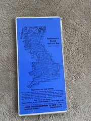 Vintage Bartholomew’s Half Inch Cloth Map, Sheet 8, Sailsbury Plain. 4shillings