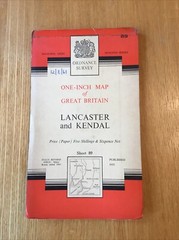 1961 Ordnance Survey One Inch Seventh Series Map 89 Lancaster and Kendal
